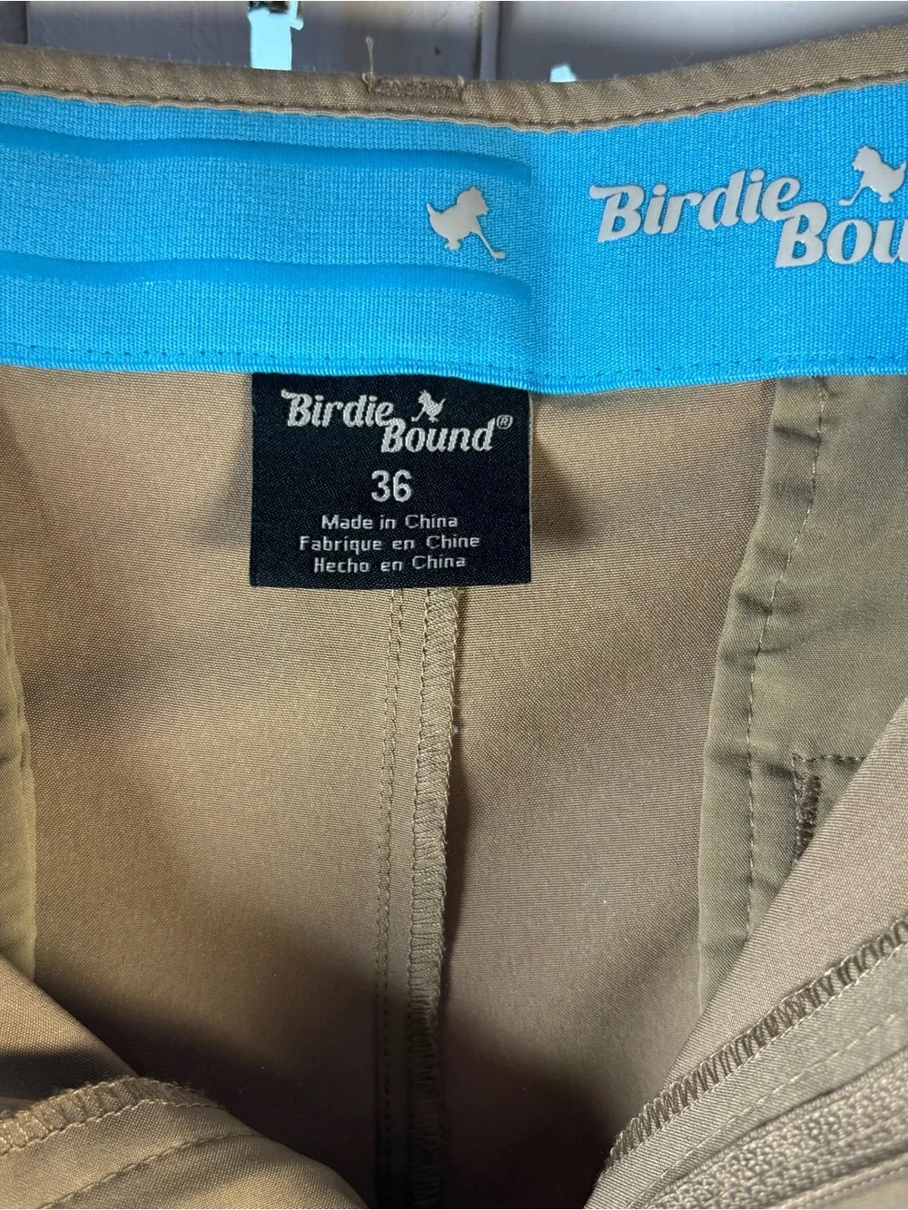 Birdie Bound Men’s Khaki Shorts Size 36 Casual Golf Chino Shorts
